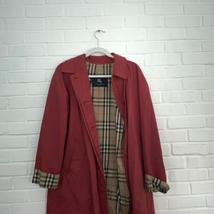 Burberry red raincoat